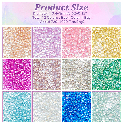   12 Bags 12 Colors Glass Beads GLAA-PH0002-53-1