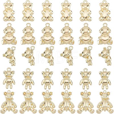 30Pcs 5 Style Rack Plating Alloy Pendants FIND-CA0004-40-1