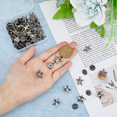 SUPERFINDINGS 24Pcs Alloy Star Lapel Pin Brooches JEWB-FH0001-37B-1