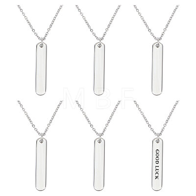 6Pcs 304 Stainless Steel Pendant Necklace NJEW-CA0001-20P-1