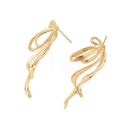 Brass Stud Earrings Findings EJEW-B063-01G-1