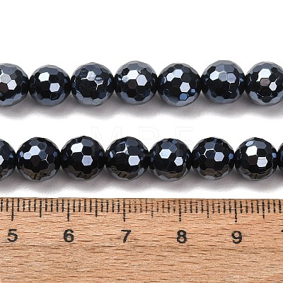 Electroplated Natural Agate Beads Strands G-B191-A07-8mm-18-1