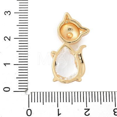 Brass Micro Pave Clear Cubic Zirconia Pendants KK-S507-15B-G-1