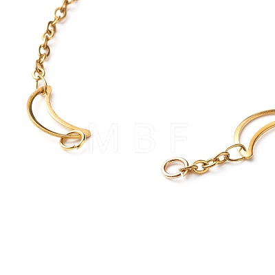 304 Stainless Steel Moon & Star Link Chains Bracelet Making AJEW-JB01039-02-1