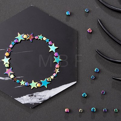 4 Strands 2 Sizes Electroplate Non-magnetic Synthetic Hematite Beads Strands G-LS0001-70-1
