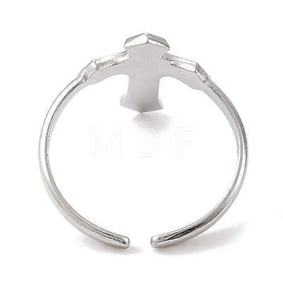 304 Stainless Steel Enamel Open Cuff Rings for Women RJEW-F166-54P-02-1