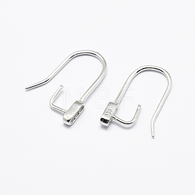Rhodium Plated 925 Sterling Silver Earring Hooks STER-F033-52P-1