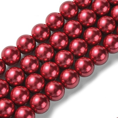 Eco-Friendly Glass Pearl Beads Strands X-HY-A008-14mm-RB084-1