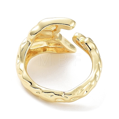 Brass Open Cuff Rings for Women RJEW-D016-03G-1