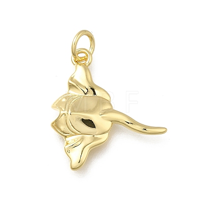 Manta Ray Brass Pendants X-KK-G525-13G-1