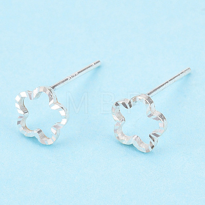 925 Sterling Silver Hollow Plum Blossom Stud Earrings STER-T005-10-1