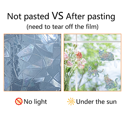Waterproof PVC Colored Laser Stained Window Film Adhesive Stickers DIY-WH0256-088-1