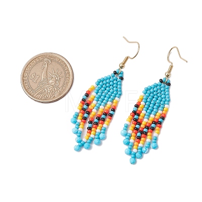 Bohemian Glass Seed Beads Dangle Earrings EJEW-MZ00338-05-1