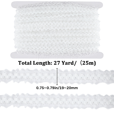 25M Nylon Elastic Pleated Lace Trim OCOR-CY0001-13A-1