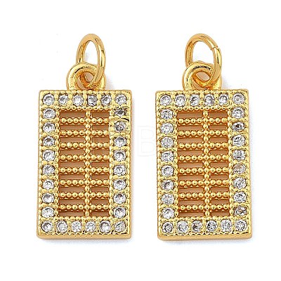 Brass Micro Pave Clear Cubic Zirconia Charms KK-F941-12G-1
