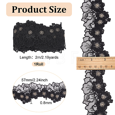 2M Polyester Embroidery Lace Trim DIY-WH0449-30C-1