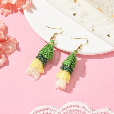 Colorful Tassel Pendants Dangle Earrings for Women EJEW-JE06107-1