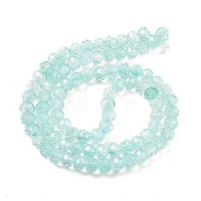 Transparent Crackle Glass Beads Strands CCG-L050-01B-07-1