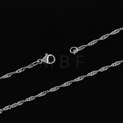 304 Stainless Steel Singapore Chain Necklaces STAS-S029-06-1