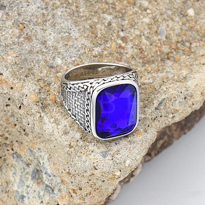 304 Stainless Steel with Cubic Zirconia Finger Rings for Men FS-WG67565-26-1