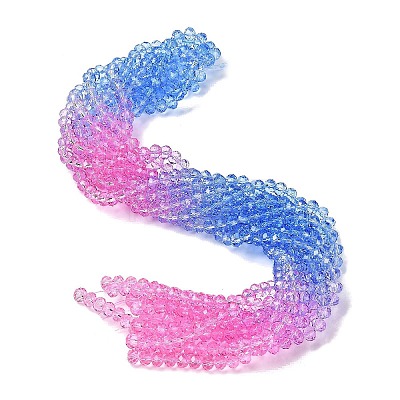 Transparent Painted Glass Beads Strands X1-DGLA-A034-T6mm-A08-1
