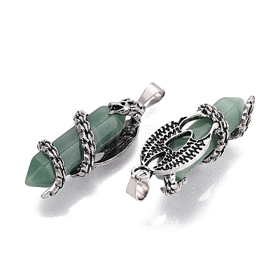 Natural Green Aventurine Double Terminal Pointed Pendants GG-N001-02AS-02-1