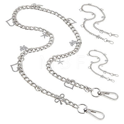 3Pcs Alloy Twisted Chain Bag Strap AJEW-FH00023-1
