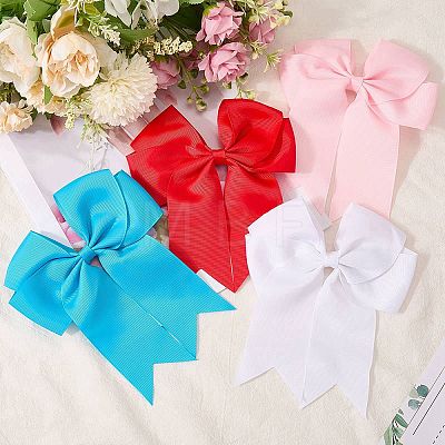 Bowknot Polyester Alligator Hair Clips for Women Girls OHAR-CP0001-26A-1