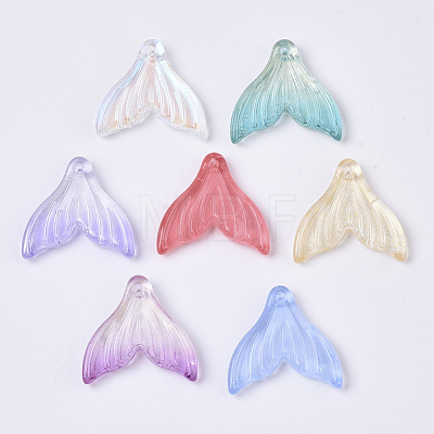 Transparent Spray Painted  Glass Pendants GLAA-S190-009A-1