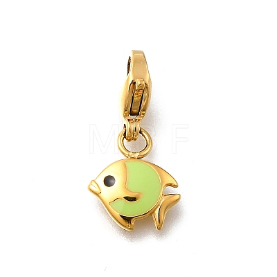 Fish 304 Stainless Steel Enamel Pendant Decorations STAS-R159-48G-05-1