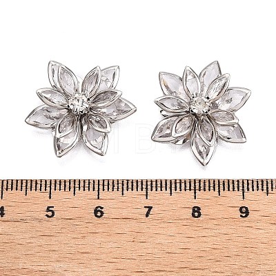 Acrylic Rhinestone Flower Flat Back Cabochons RSB027-06-1