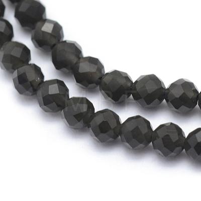 Natural Obsidian Beads Strand G-E411-33-3mm-1