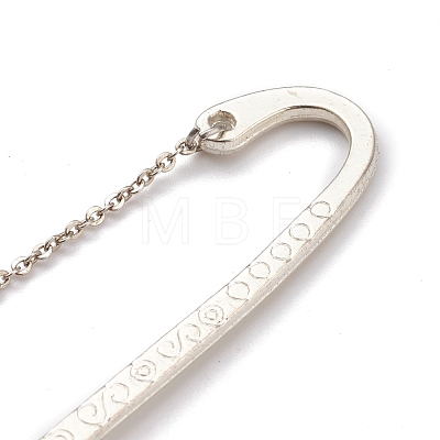 Metal Bookmark Gift with Polyester Tassel Big Pendant Decorations AJEW-JK00167-01-1