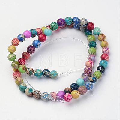 Natural Imperial Jasper Beads Strands G-I122-6mm-14-1