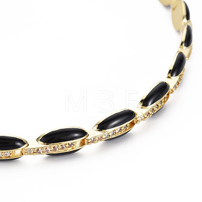 Brass Micro Pave Cubic Zirconia Link Tennis Necklaces for Women NJEW-T013-01G-04-1