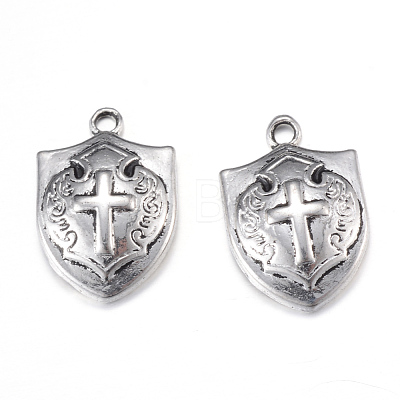 Tibetan Style Alloy Pendants X-TIBEP-Q062-14AS-RS-1