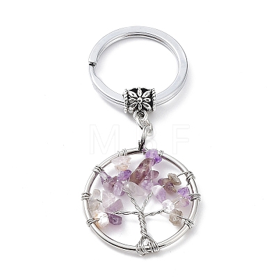 Natural Amethyst Keychain KEYC-E023-03H-1