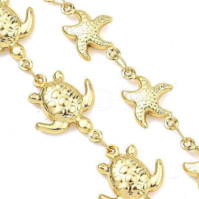 Turtle & Starfish 304 Stainless Steel Bracelets Making AJEW-JB01604-1
