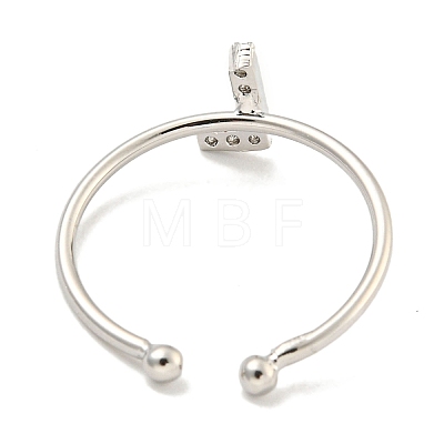 Rack Plating Brass Open Cuff Rings for Women RJEW-F162-02P-L-1