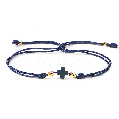 Adjustable Brass & Acrylic Beads Slider Bracelets NV0249-5-1