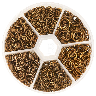 1 Box Iron Plated Jump Rings 4mm to 10mm in Diameter Antique Bronze for Jewelry Making IFIN-PH0001-06AB-NF-1
