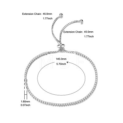 SHEGRACE Rhodium Plated 925 Sterling Silver Adjustable Bracelet JB416A-1