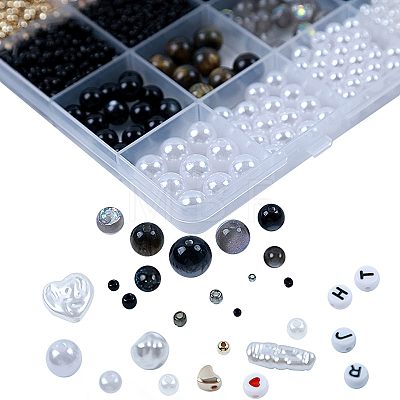DIY 28 Style Resin & Acrylic & ABS Beads Jewelry Making Finding Kit DIY-NB0012-03B-1