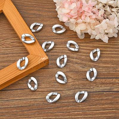 Opaque Spray Painted Acrylic Linking Rings LS-OACR-S021-19B-B02-1