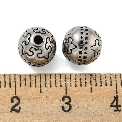 Round 304 Stainless Steel Beads STAS-E214-01AS-04-1