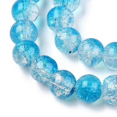 Transparent Crackle Baking Painted Glass Beads Strands DGLA-T003-01C-05-1