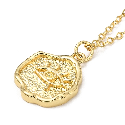 Brass Pendants Necklaces for Women NJEW-B092-05G-1