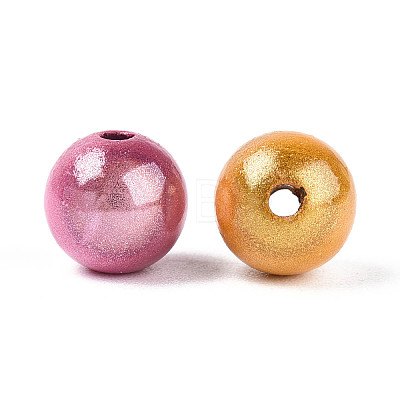 Spray Painted Acrylic Beads MACR-Q154-8mm-M-1
