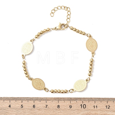 Religion 304 Stainless Steel Link Bracelets BJEW-F524-04A-G-1