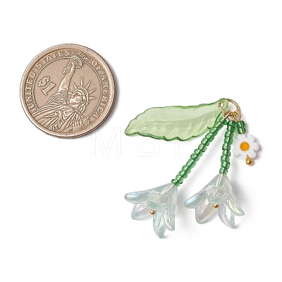 Glass Seed Beaded Pendants PALLOY-MZ01240-1